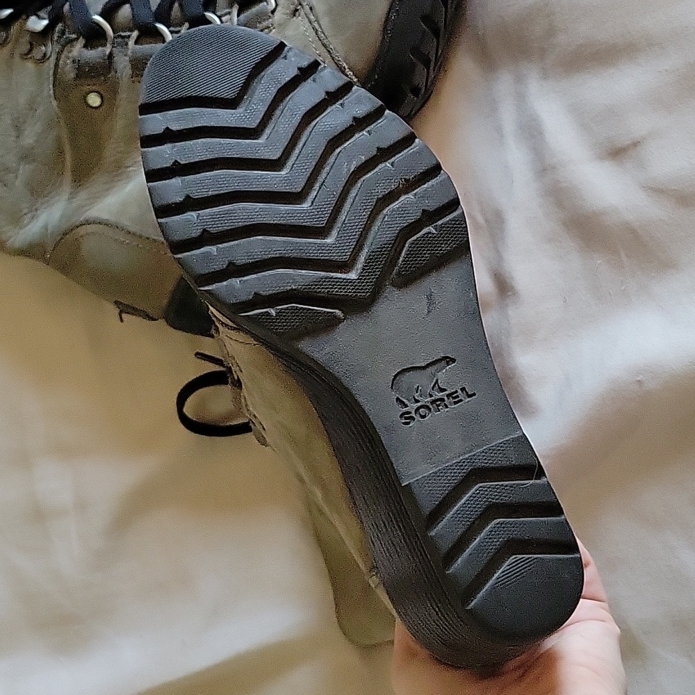 Sorel Sleep After Hour Lace Up Gray Leather Boots US7 - Picture 4 of 7